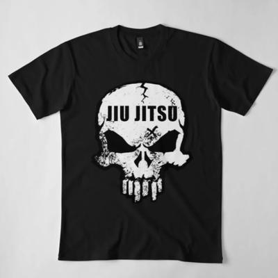Totenkopf Jiu Jitsu Baumwoll-T-Shirt Grafischer Stil Fitness Männer Muskel Schwarz - Herren Sommer Baumwolle Grafik-T-Shirt