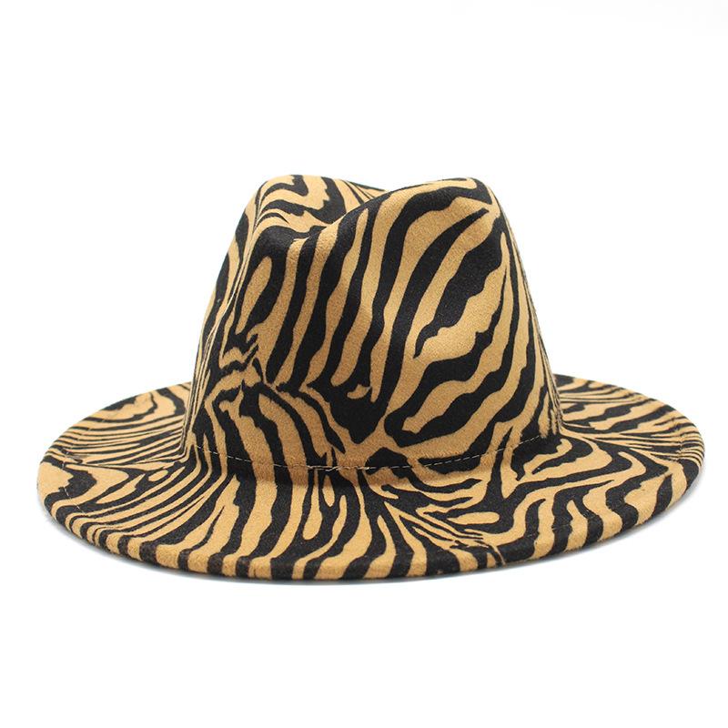 Men'S And Women'S Couple Hats, Big-Brimmed Woolen Top Hats, Flat-Brimmed Jazz Hats.