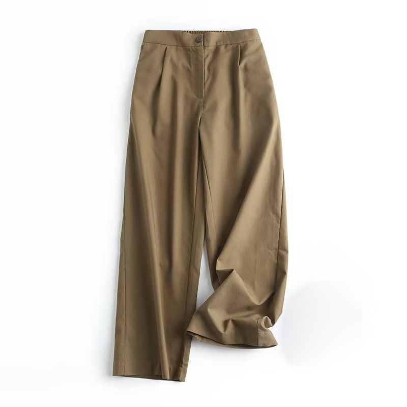 

MD Women s Clothing 2023 Spring/Summer New Arrival Casual Easiest for Match Sports Style Plaid Linen Long Pants 05017701505 Brown L