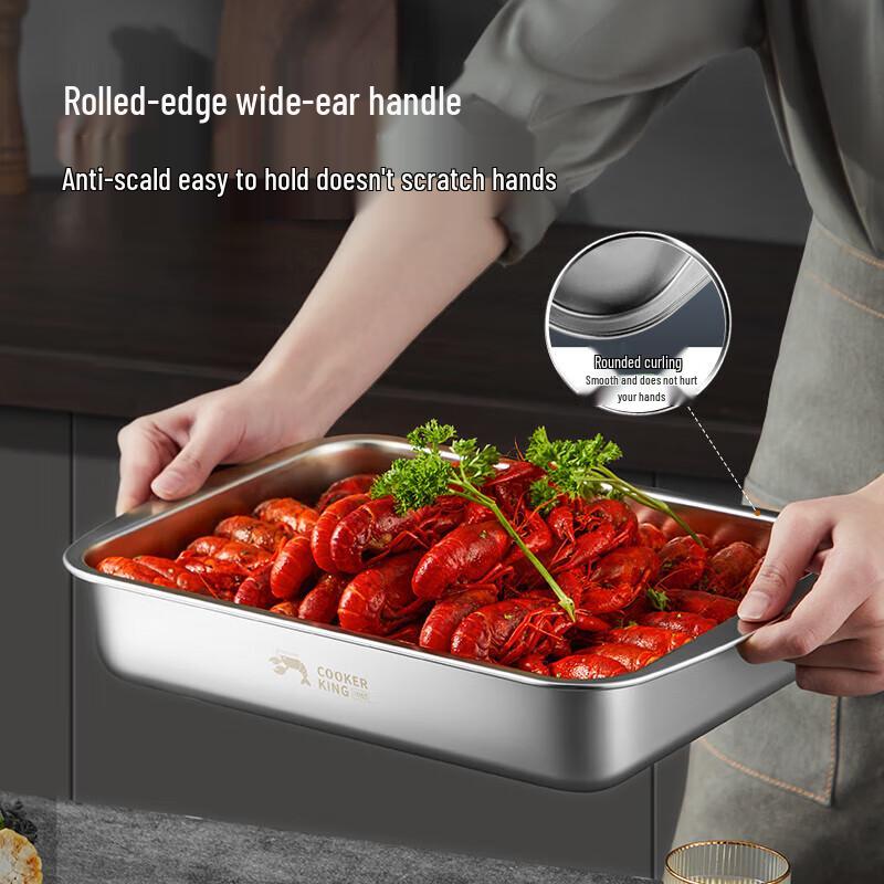 Chahua 304 Stainless Steel Multipurpose Rectangular Serving Tray