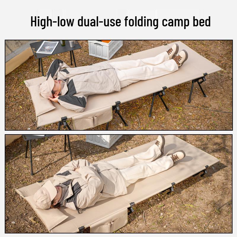 78cm Wide Portable Folding Camping Bed, Aluminum Alloy, Lightweight, for Outdoor & Office Nap