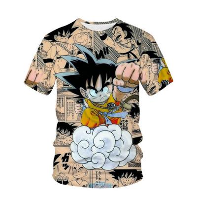 Men's 3D Printed Cartoon Anime Dragon Ball  Summer Harajuku Goku Clothes Super Saiya Short Sleeve