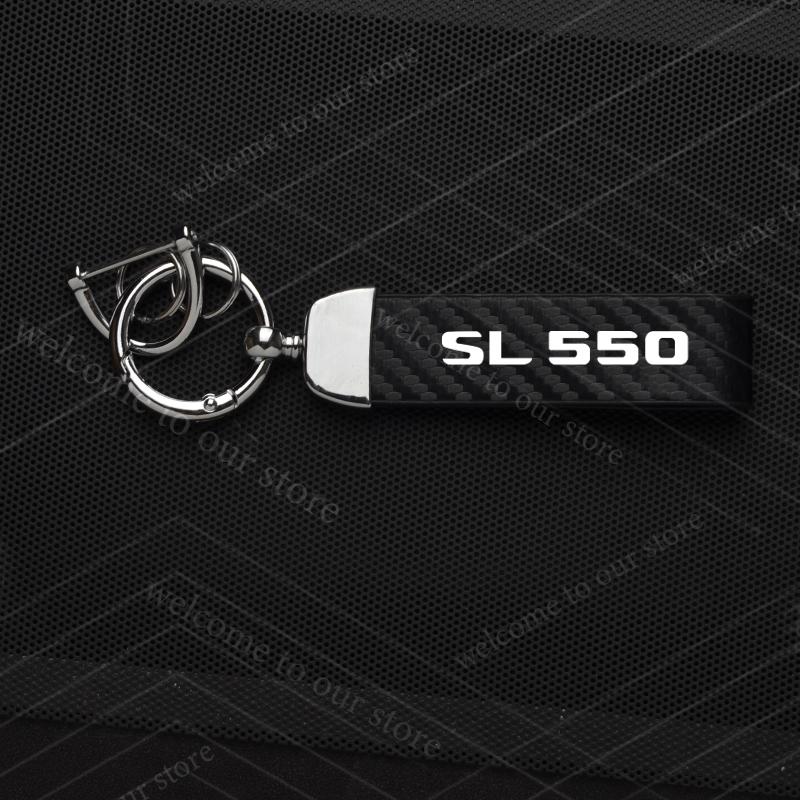 Für Mercedes Benz SL500 SL550 SL600 Logo Emblem Auto Kohlefaser Leder Zinklegierung Schlüsselanhänger Mikrofaser Schlüsselanhänger Geschenk