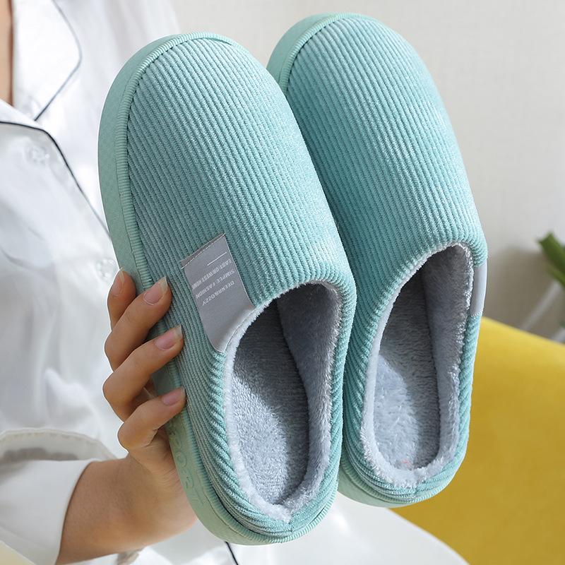 Cotton slippers autumn and winter home indoor warmth couple home plush home non-slip platform shoes cotton shoes