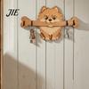 Decorazione Rustica Porta Chiavi da Parete in Legno, Gancio da Ingresso a Forma di Cane che Tiene un Osso, Organizer da Parete per Casa, Cucina, Corridoio,