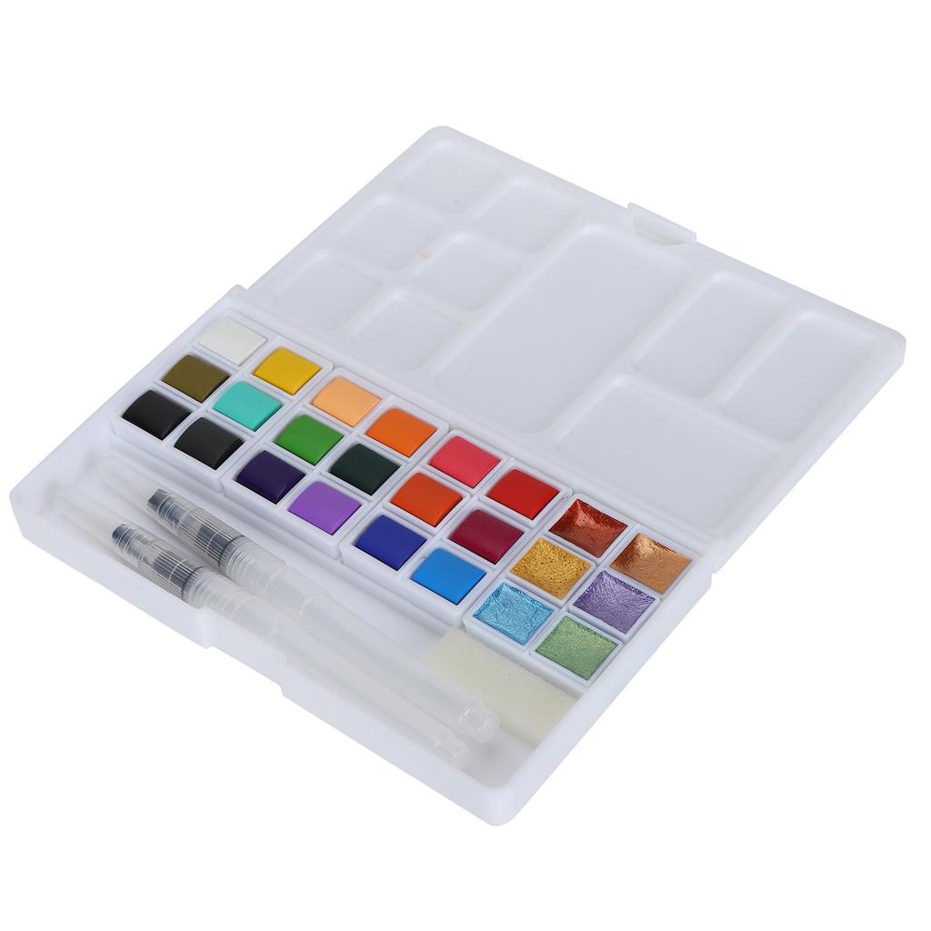 Watercolor Paint Set Home Outdoor Bright Color Pearlescent Watercolor Pigment with Box(18 Colors Conventional Paint 6