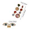 Pleated Crystal Devil's Eye Earrings Devil's Eye Vintage Long Drop Earrings  Girls