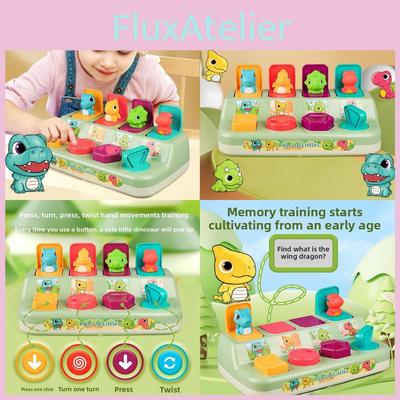 Dinosaurier-Puzzle-Spielzeug mit Pop-up-Knopf für Kinder und Kleinkinder
