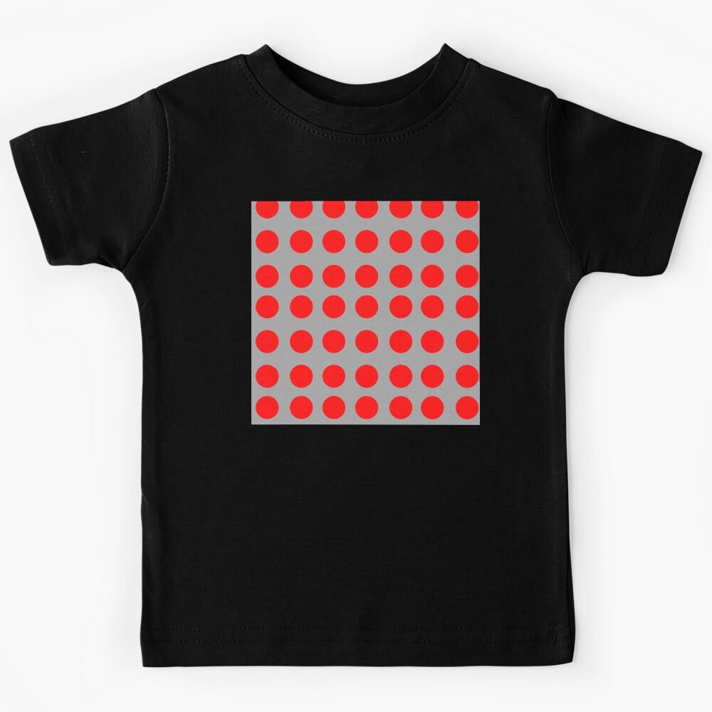 Classic Grey Polka Dot on Grey Background – Timeless Circle Pattern Design Kids T-Shirt 110