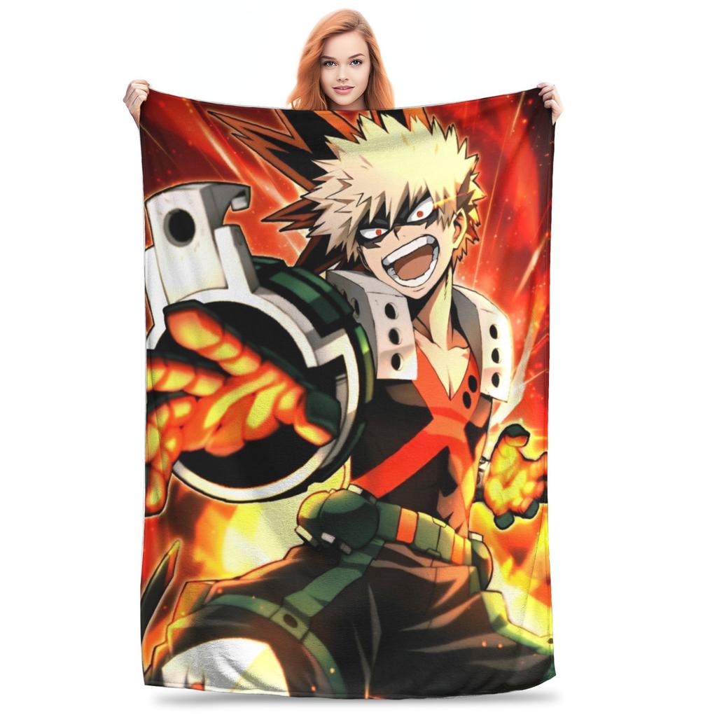 My Hero Academia Decke Liebst du Bakugou wirklich Wolldecken Sommer Klimaanlage Dekoration Weiche Warme Tagesdecke,