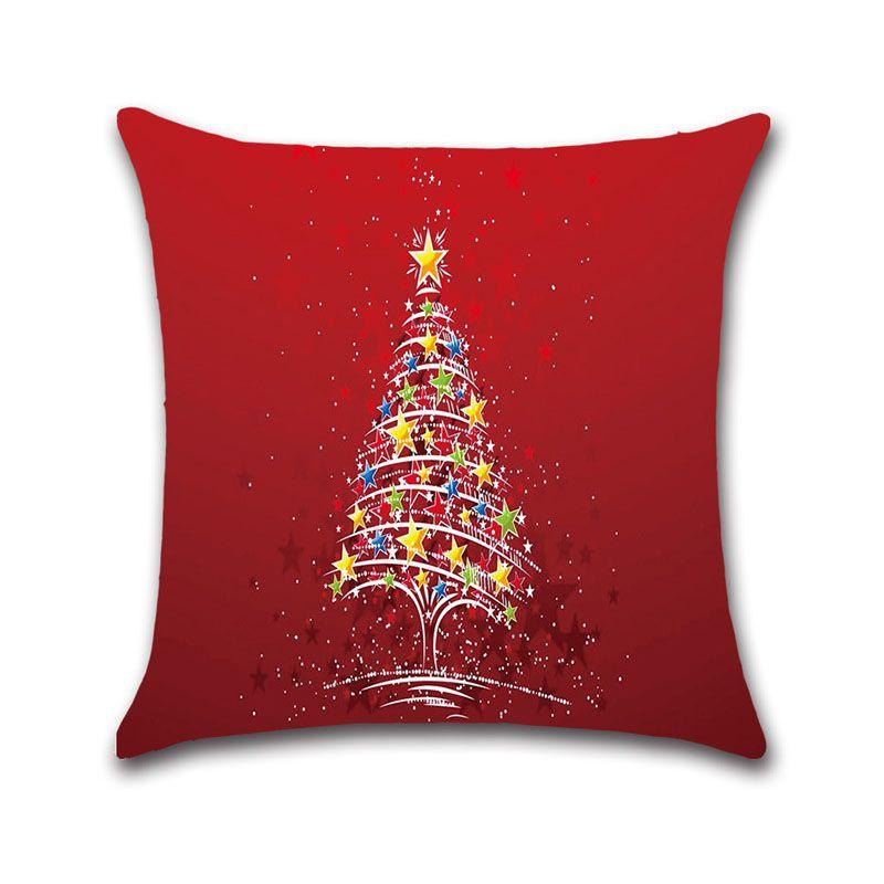 Merry Christmas Cotton Linen Pillow Case Cushion Cover Festive Home Decoration