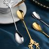 6 Pieces Cake Spoon Tasting Dessert Forks Christmas Themed 2 Colors for Party