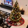 Christmas Tree Skirt 35inch Round Indoor Outdoor Winter Decor Christmas Tree Rug Base Cover For New Year Home Dorm Apartment
