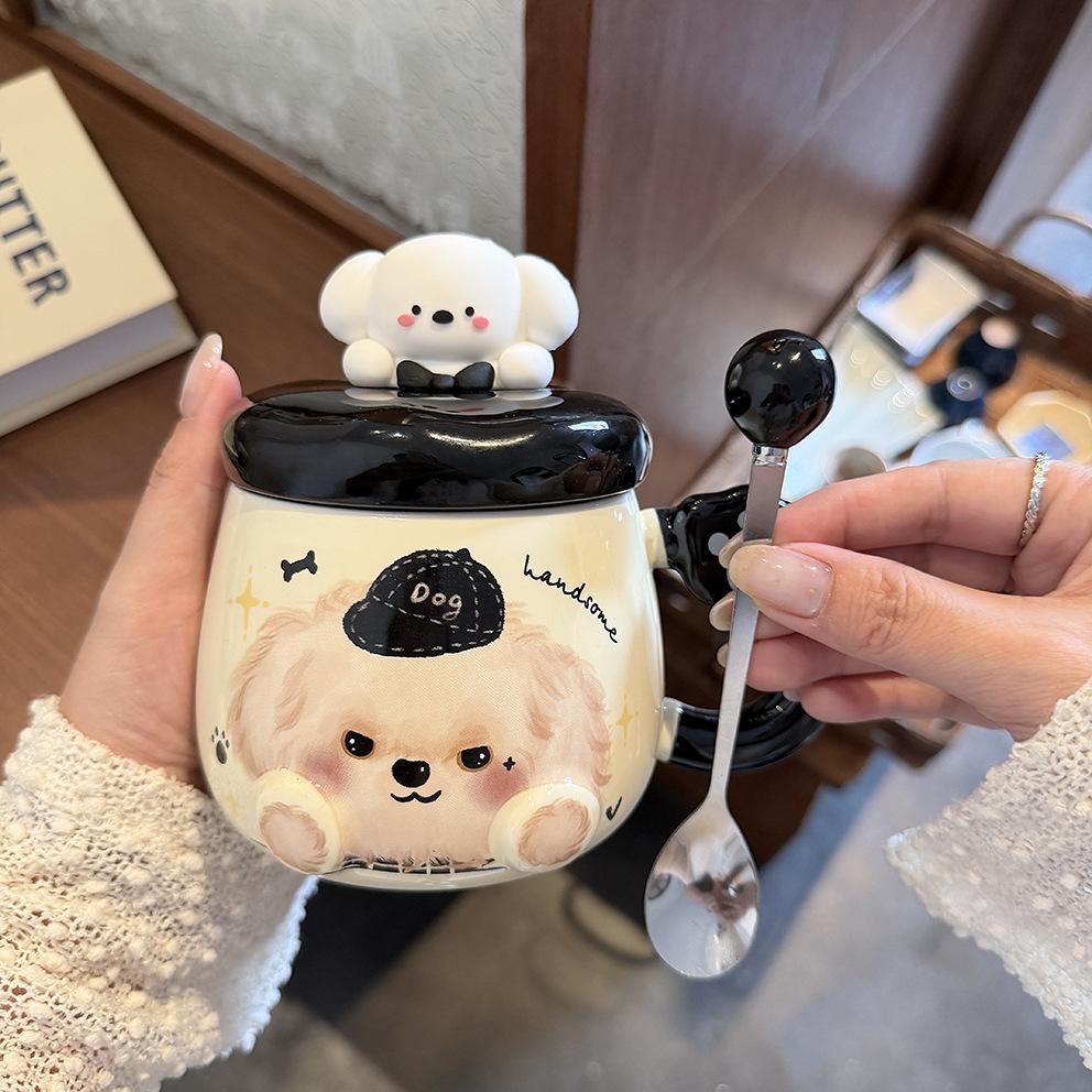 Puppy Mug High Value Ceramic Cup Cute Water Cup Female Couple Home Coffee Breakfast Cup Children