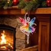Festive Party Supplies 2Pcs Glitter Ballet Girl Keychain, 2D Acrylic Hanging Pendant for Bag Backpack, Sparkling Ornaments Trees Dancer Car
