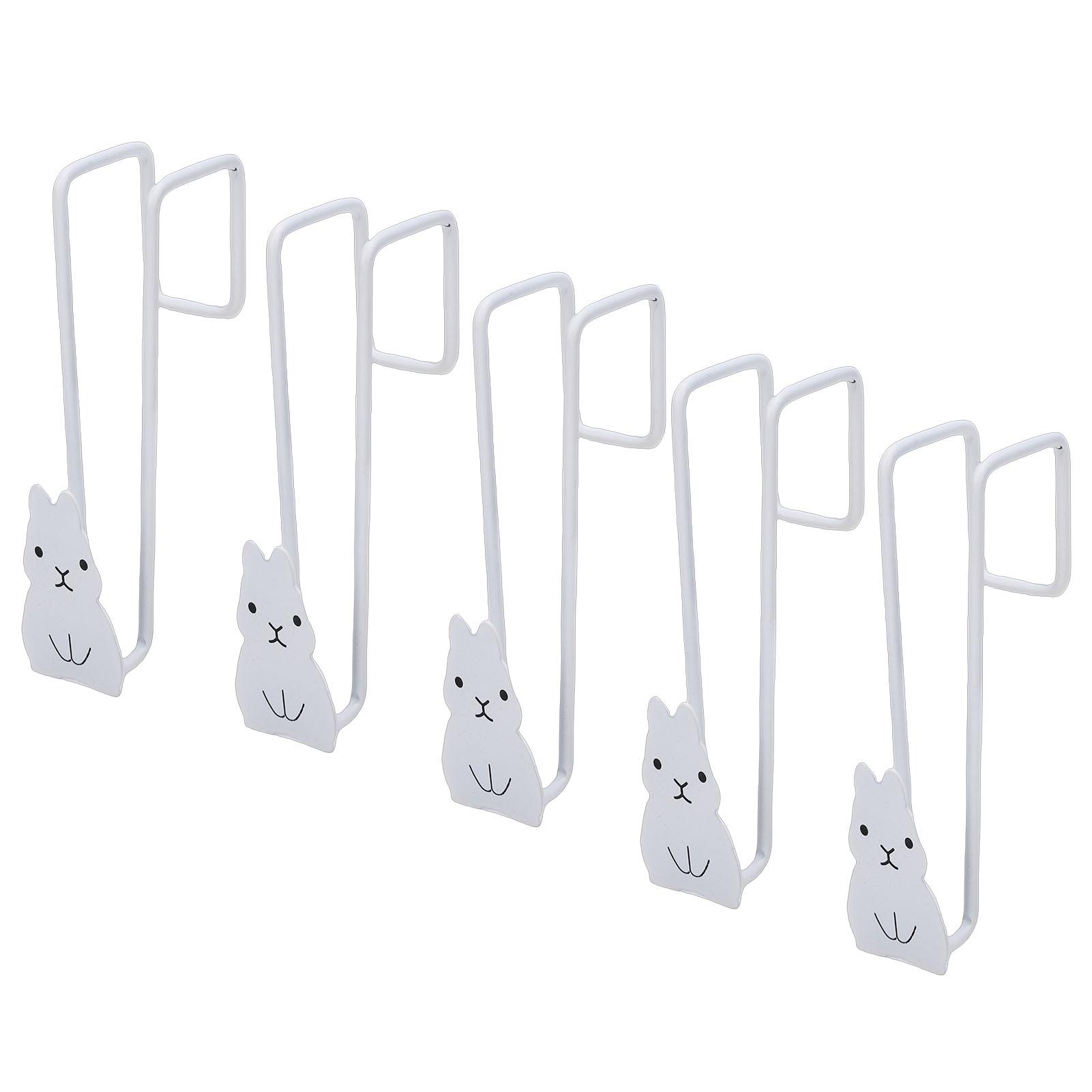 5PCS Over The Door Hooks Cartoon   Sprayed Stainless Steel Hanging Hook for Bedroom Bathroom