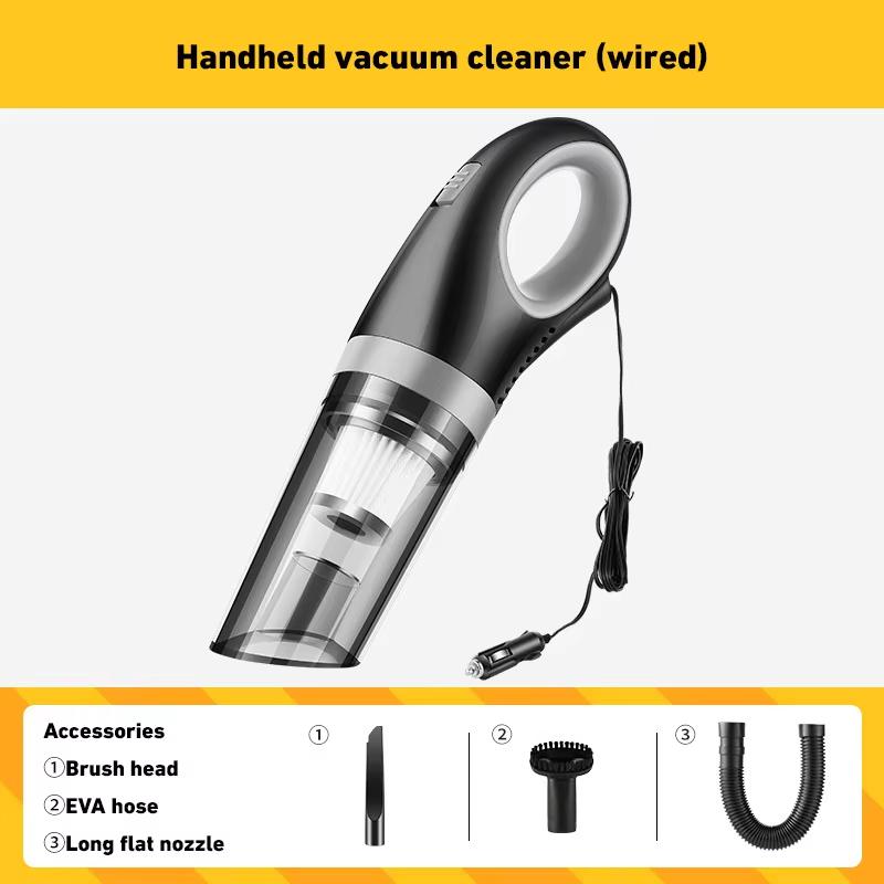 

Беспроводной пылесос с мощным мотором, перезаряжаемый, портативный, автомобильный и домашний пылесос двойного назначения, ручной пылесос, компактный и мощный Wired серый