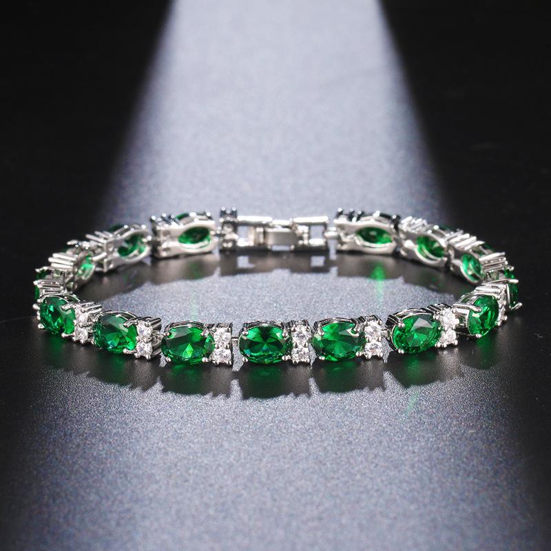 Oval Zirkon Armbånd Flerfarget Valgfritt Smykke, Enkel Morsbankett Gave