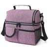 New Double Layer Tote Lunch Bags Large Oxford Cloth Cooler Picnic Bags With Shoulder Strap School Office Insulation Bags