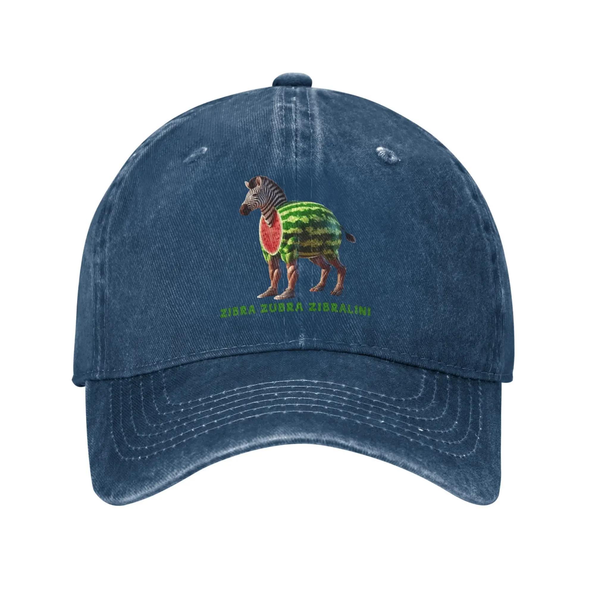 

Zibra Zubra Zibralini Italian Brainrot Meme Sun Baseball Cap Y2k Cool Male Washed Hip Hop Hats Hot Sale Hippie Snapback Cap One Size