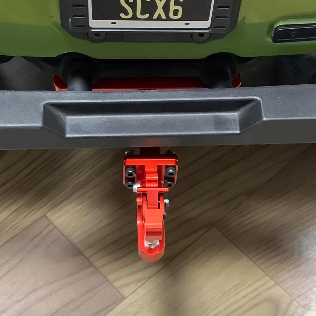 RC Aluminum Tow Trailer Hitch Shackle Hook for Axial SCX6 Upgrade 1/6 Scale Rear Bumper RC Crawler,Red