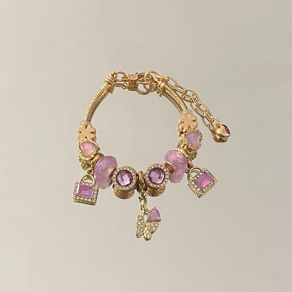 Fashion Heart Flower Butterfly Charm Bracelet For Women Gift Accessory