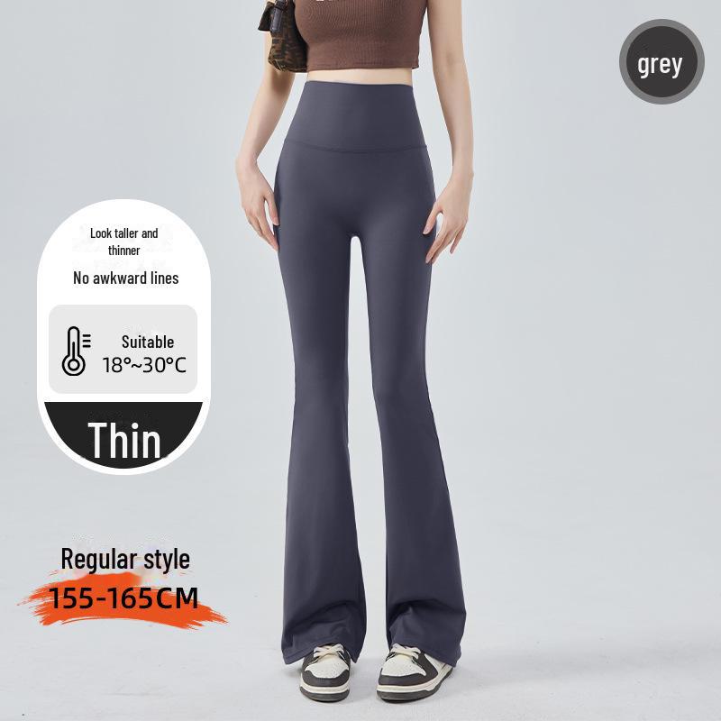 Women's High Waist Tummy Tuck Fleece Flared Yoga Pants for Autumn/Winter