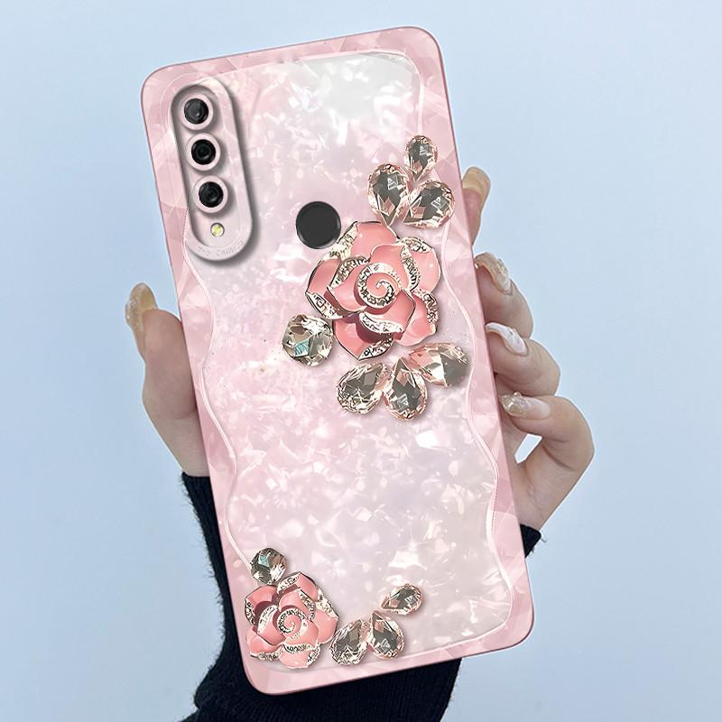 Case For Huawei Y9s Y9 Prime 2019 Simplicity flower Liquid Soft Silicone TPU Protective Back Cover For Huawei Y9 Prime 2019 Capa