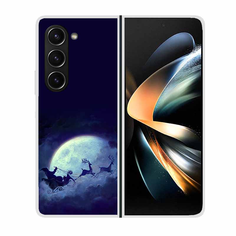 Christmas Cover For Samsung Galaxy Z Fold 5 5G Cases ZFold3 4 2 Clear Plastic Hard Back Cases For Samsung Z Fold 3 Phone Covers