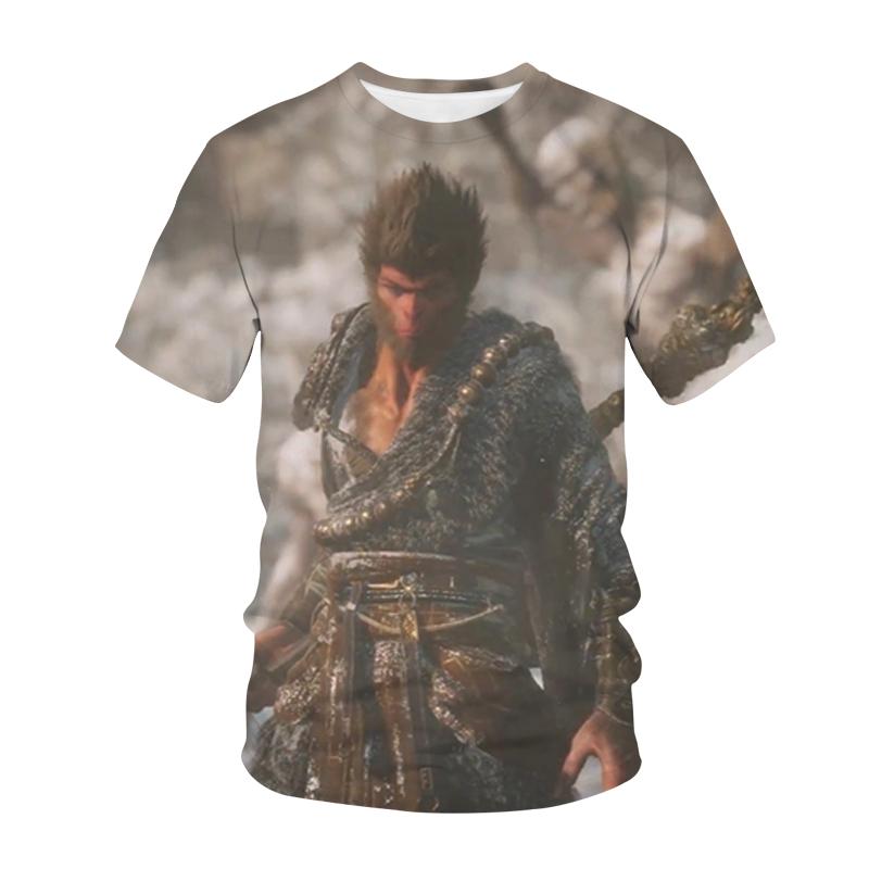 Rollenspiele Black Myth Wukong 3D-Druck T-Shirt 3D Mode Herren/Damen Kurzarm Streetwear Oversize Tees Tops Unisex T-Shirt