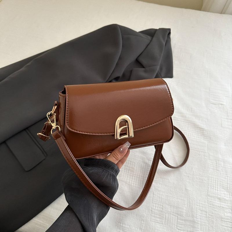New summer solid color simple and fashionable women's handbag versatile single shoulder oblique span solid color women's small square bag