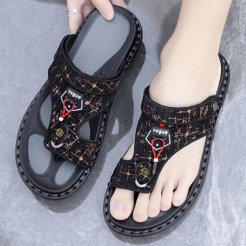 Slippers for Men Beach Slip-resistant Outdoor Sandals Man High Quality Fashion 2024 Style Comfortable Shoes Low Price Trend Fun