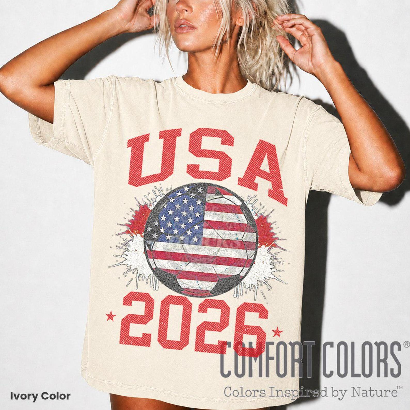 World Cup 2026 T-Shirt, Soccer Host Country Shirt, USA WC T-Shirt, World Cup 2026 SweaT-Shirt, Comfort Colors Tee, Gift For Football Fan BK 2XL