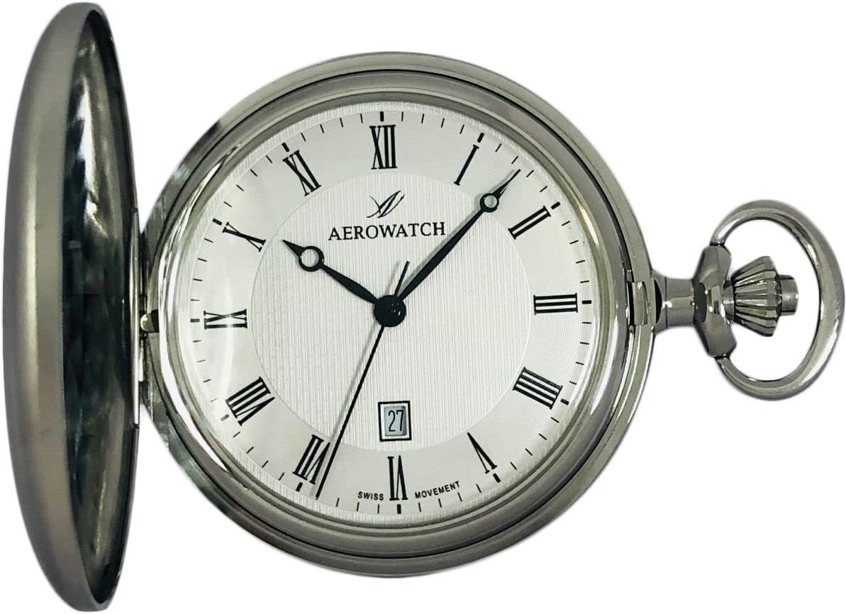 

Кишеньковий годинник Aerowatch Date Swiss Made 42830 AA01 Silver [AEROWATCH] для чоловіків білий