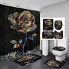 Money Shower Curtain Set Hundred Us Dollar Bills Cash Benjamin Franklin Profile Luxury Modern Bath Curtain Bath Rugs Toilet Mats