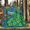 Peacock Feather Outdoor Blanket, Soft And Comfortable Blanket, Casual Warm Outdoor Blanket, Camping Travel Blanket, Good Birthday Gift 1164