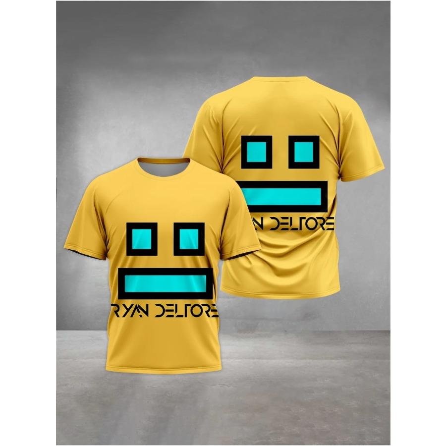 Game Geometry Dashs Print Baby Clothing 7 to 13Years Male Outdoor Clothes for Children Boy Girl Child T-Shirt Top Shirts