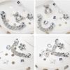 14PCS Fashion Shoe Charms Set Accessories Hole Shoe Buckle Cute Bear Rhinestone Chain DIY 3D Shoes Decorations