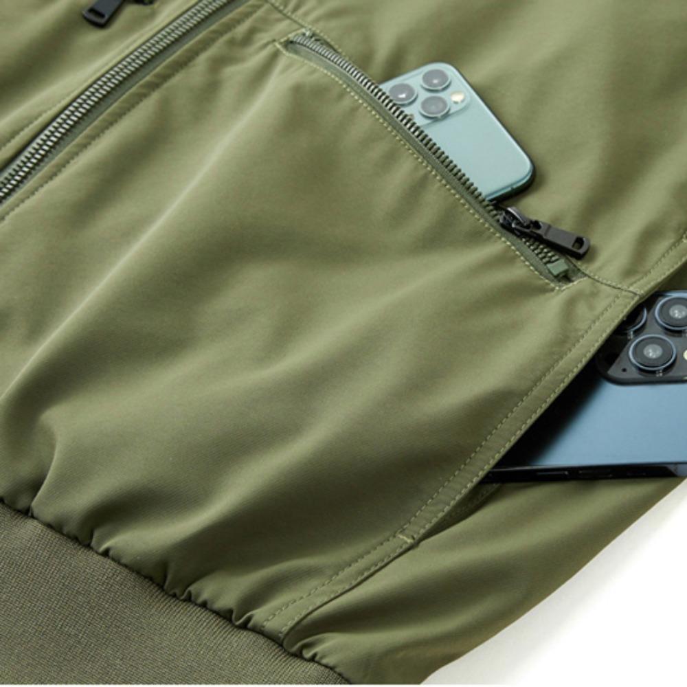 Jesień Nowa Kurtka Baseballowa dla Osób w Średnim i Młodym Wieku Męska Odzież Robocza Cargo Męska Kurtka na Zamek z Wieloma Kieszeniami Styl Podstawowy Odzież Męska