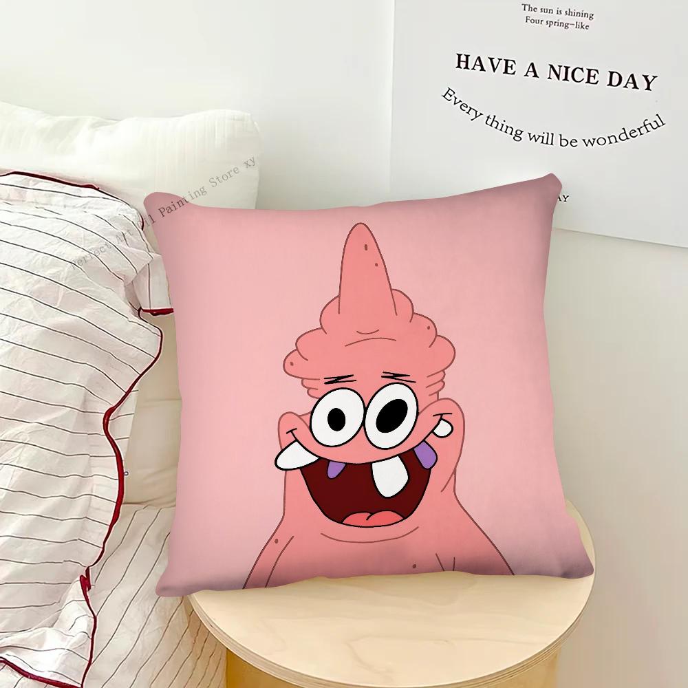 Cartoon SpongeBob SquarePants Patrick Star Pillow Case Fashion Square Pillowcase Bedroom Sofa Room Leisure Cushion Cover