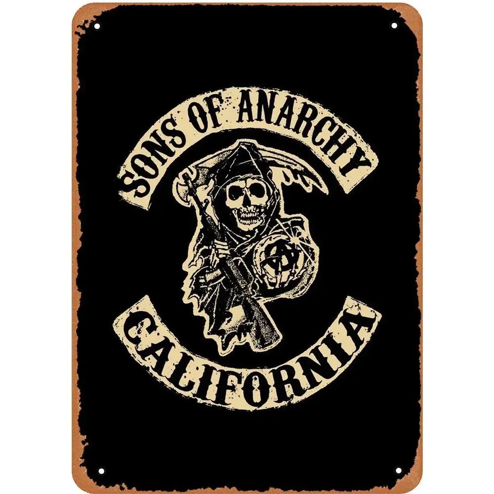 Metall Blechschild Sons of Anarchy Fear The Reaper Plakette Poster Bauernhof Zuhause Café Wanddekoration Vintage Metallplatte 12*8 Zoll