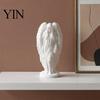 Memorial Gift for Her 3D Printed Hooded Angel Figurine, Elegant White Winged Statue, Desktop Ornament Study European Style Minimalist Sculpture