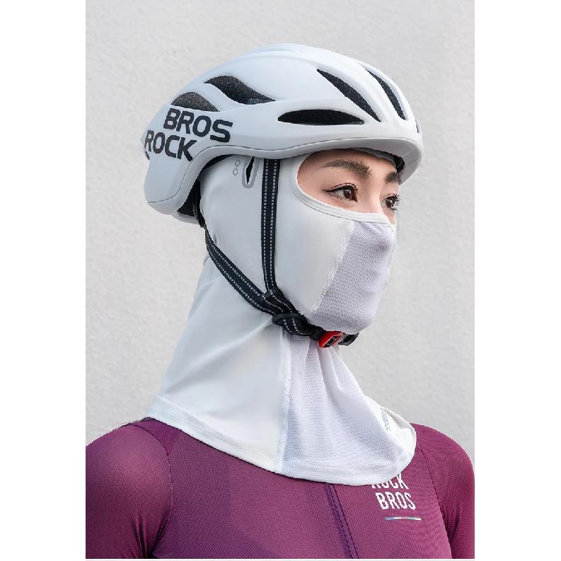 ROCKBROS Summer Cycling Face Mask Lightweight Breathable Cool Ice Silk Scarf With Glasses Holes Sunscreen Mask Cycling Headgear
