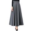 Maxi Skirt High Waist A-Line Long Skirt with Pockets Breathable Slimming Large Hem Design Office Lady Skirt