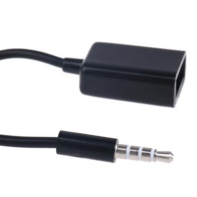 3.5Mm Male Aux Audio Plug Jack To Usb 2.0 Female Converter Cable Cord Car Mp3
