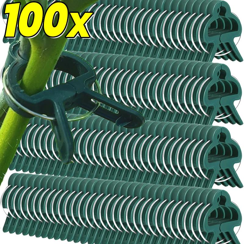 20/100pcs Reusable Greenhouse Bracket Plant Fixed Clips Fixing Climbing Tomatoes Cucumber Climbing Plants Stems Fastener Support