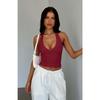 Women Sexy Halter V Neck Slim Fit Backless Cami Tank Top