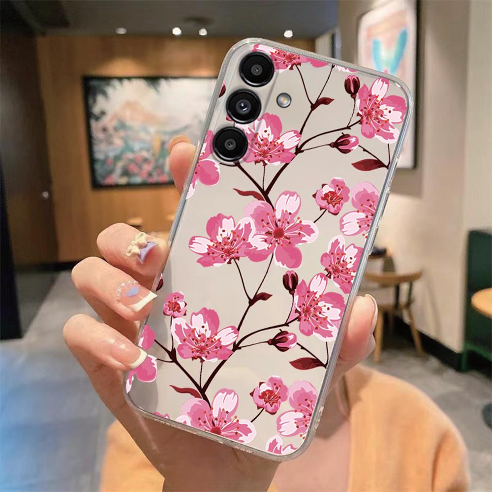 

Transparent Flower Phone Case For Samsung Galaxy A55 A15 A25 A35 A53 A33 A52 A50 A31 A22 A11 Clear Romantic Lace Pattern Cover Samsung A15