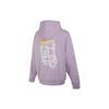 Lining Sports Lifestyle Series Printed Letter Hooded Pullover Long Sleeve Sweatshirt Men sweatshirt Purple AWDT157-2
