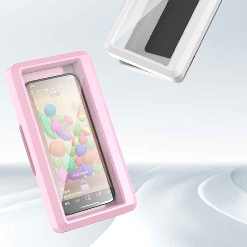 Wodoodporny Uchwyt na Telefon do Prysznica Etui Obrotowe o 360 Stopni dla Łatwego Oglądania i Bezpiecznej Instalacji w Łazience